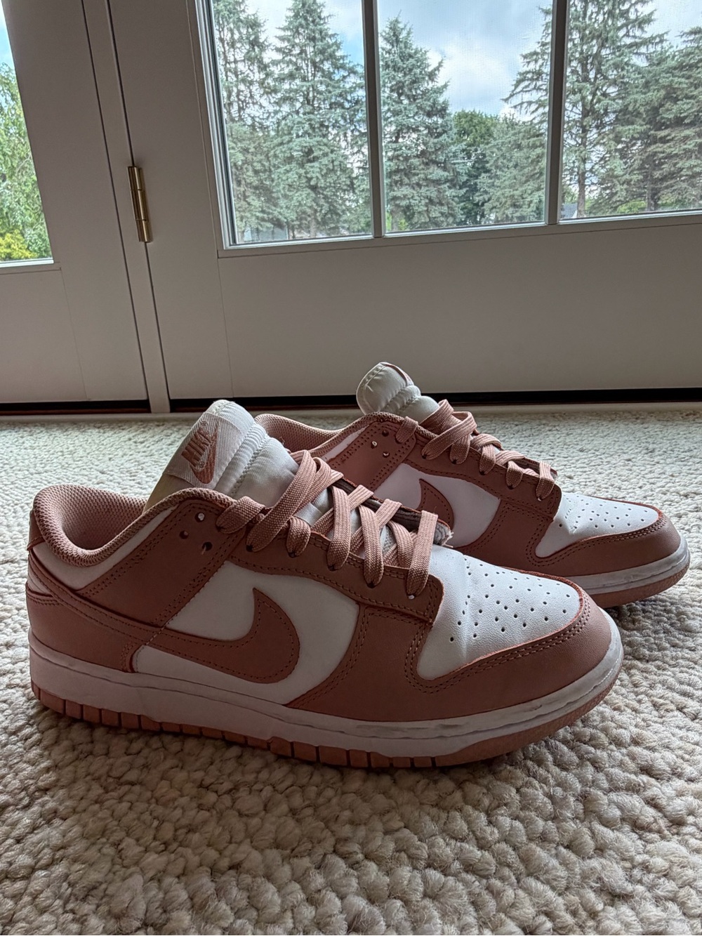 Nike Women’s Low-Top Sneakers in Dusty Rose and White
